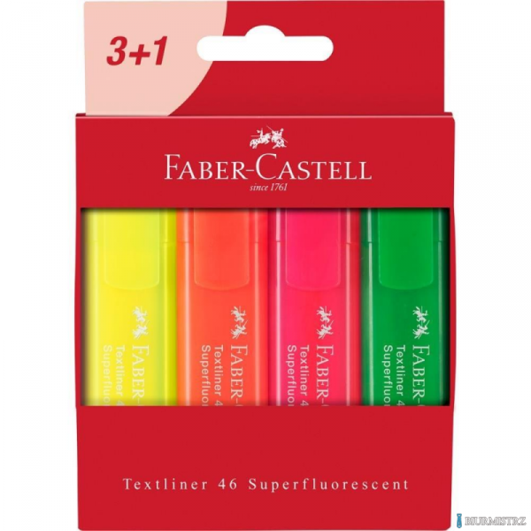 Zakreślacz 1546 fluo 4 kolory Faber-Castell FC 244604