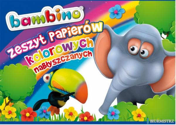 Zeszyt papierów kolorowych nabłyszczanych A4 10 kartek MINI ZOO BAMBINO *1802 MAJEWSKI
