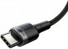 KABEL USB-C -> USB-C Baseus Cafule CATKLF-ALG1 200cm 100W 5A PD 2.0 QC 3.0 CZARNO-SZARY W OPLOCIE