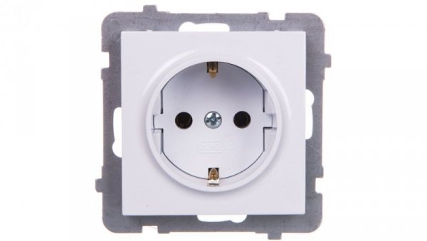AS Gniazdo pojedyncze z/u Schuko białe GP-1GS/m/00