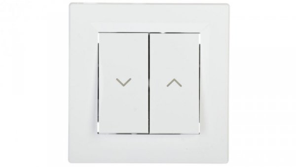 Przycisk Asfora żaluzjowy biały z ramką EPH1300121