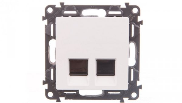 VALENA LIFE Gniazdo komputerowe podwójne RJ45 kat.6 UTP białe 753143
