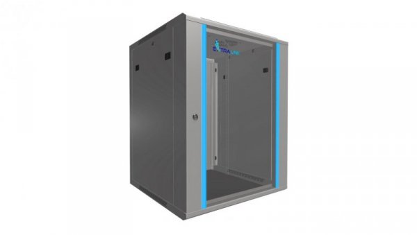Szafa rack montowana na ścianie Extralink 15U 600x600 Szara