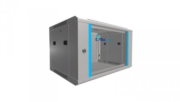 Szafa rack montowana na ścianie Extralink 6U 600x450 Szara