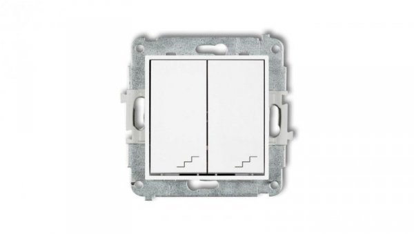 MINI Mechanizm łącznika podwójnego schodowego biały mat 25MWP-33