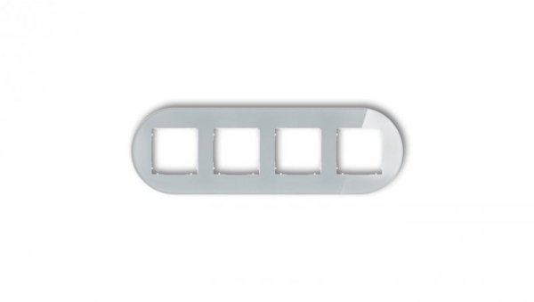 ICON Ramka uniwersalna poczwórna okrągła - efekt szkła (ramka: szara spód: biały) 15-0-IRSO-4