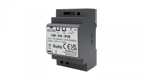Zasilacz na szynę DIN PREMIUM 24V 45W
