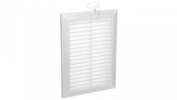 Kratka wentylacyjna 138x208mm biała uchwyt montażowy T26