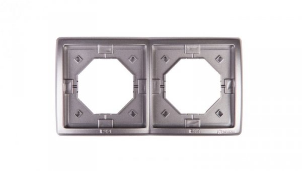Simon Basic Standard Ramka bryzgoszczelna podwójna z uszczelką IP44 stal inox BMR2B/21