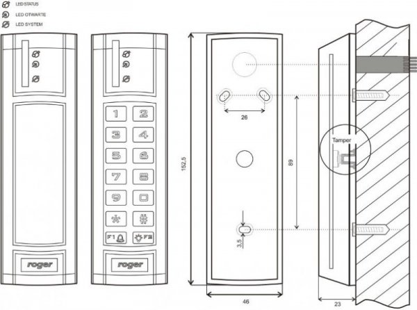 Kontroler dostępu ROGER PR312EM-BK