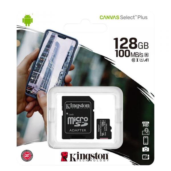 Karta pamięci microSD  Kingston Canvas Select Plus microSDXC C10 UHS-I 128GB