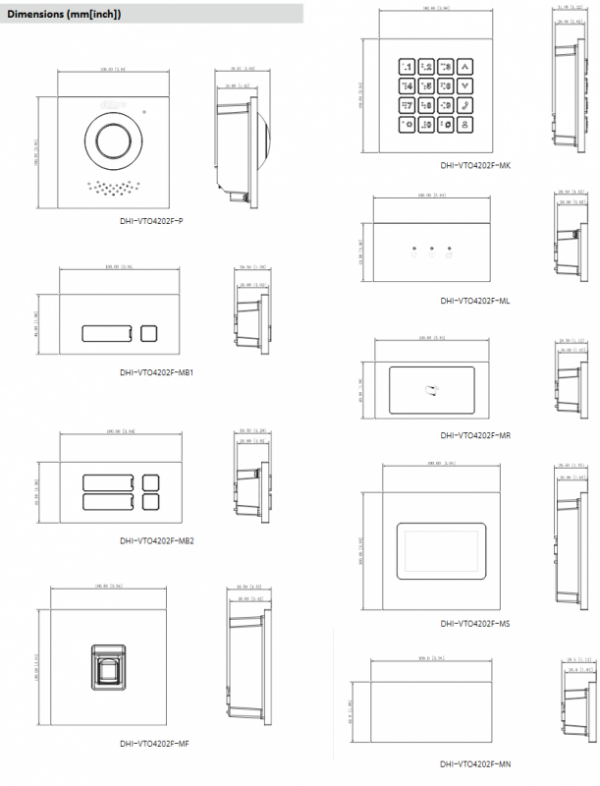 Moduł 1 przycisku DAHUA VTO4202F-MB1