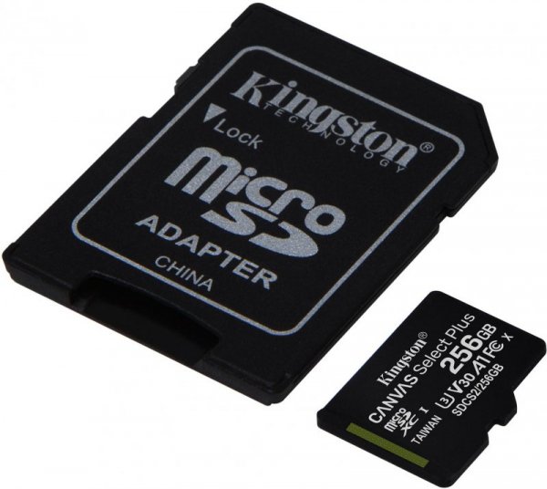 Karta pamięci microSD  Kingston Canvas Select Plus microSDXC C10 UHS-I 256GB