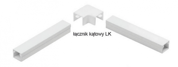 Osprzęt do listew elektroinstalacyjnych, łącznik kątowy BIAŁY LK 20x14 (1szt.)