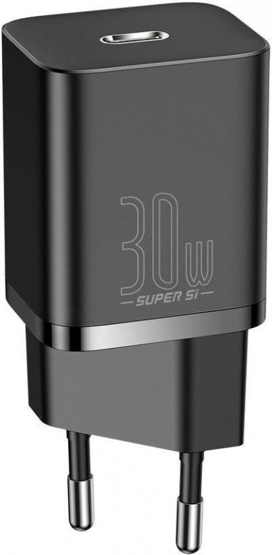 ŁADOWARKA SIECIOWA Baseus Super Si Quick Charger 1C CCSUP-J01 30W 1x USB-C PD 3.0 QC 3.0 CZARNA