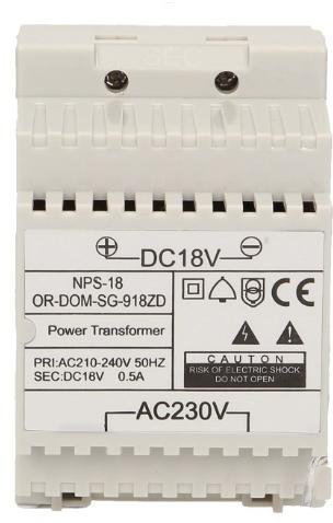 Zasilacz na szynę DIN 18V DC 0,5A ORNO OR-DOM-SG-918ZD do  SG-918, SL-924