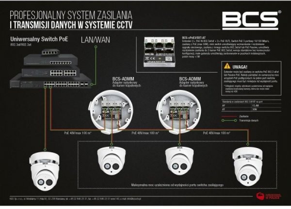 Switch POE  BCS POWER BCS-xPoE3/EXT-AT