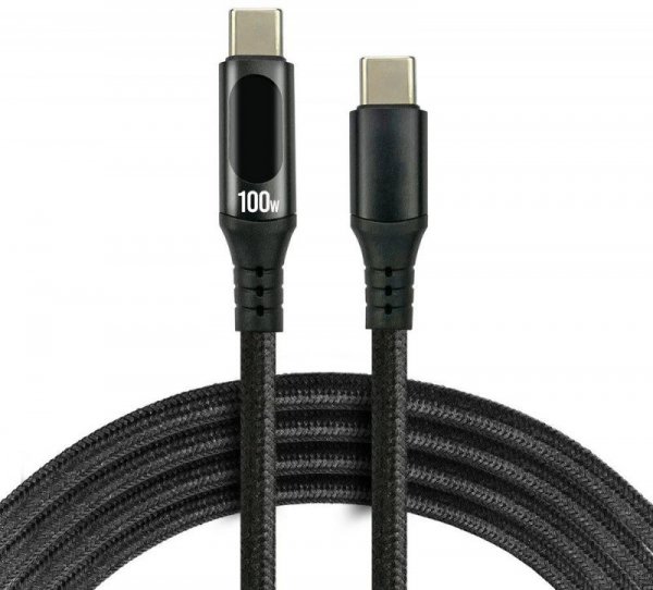 KABEL USB-C / USB-C LCD everActive CBB-1PD5L 100cm 20V 5A 100W