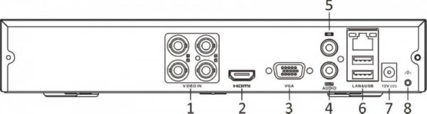 Rejestrator 5w1 Hilook 4 kanałowy 8MP DVR-204U-M1/T