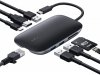 AUKEY CB-C71 aluminiowy HUB USB-C | 8w1 | RJ45 Ethernet 10/100/1000Mbps | 3xUSB 3.1 | HDMI 4k@30Hz | SD i microSD | USB-C Power 