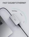 AUKEY CB-C91 aluminiowy HUB USB-C | 8w1 | RJ45 Ethernet 10/100/1000Mbps | 3xUSB 3.1 | HDMI 4k@30Hz | SD i micro SD | USB-C Power