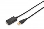 Digitus Przedłużacz/Extender USB 2.0 HighSpeed Typ USB A/USB A M/Ż aktywny, czarny 5m