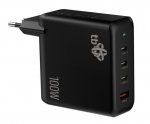 TB Ładowarka sieciowa 3x USB C + USB A Power Delivery czarna, GaN 100W