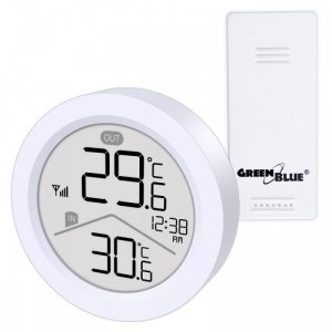 GreenBlue Stacja pogody bezprzewodowa GB162 temperatura IN/OUT, zegar, zasieg do 60 m