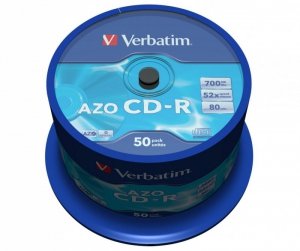 Verbatim CD-R 52x 700MB 50P CB DLP Crystal 43343