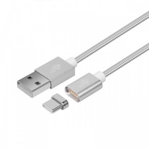 TB Kabel magnetyczny USB C - USB srebrny 1 m