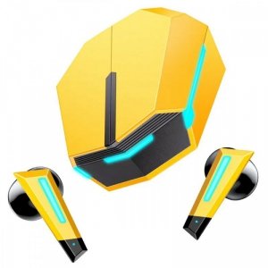 Onikuma Słuchawki bezprzewodowe douszne gamingowe T32 żółte