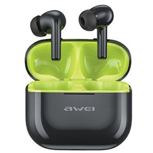 AWEI Słuchawki Bluetooth 5.3 T1 Pro Czarno-zielone