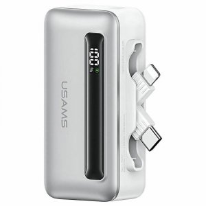 USAMS Powerbank 4500mAh 20W USB-C/Lightning Fast Charge srebrny