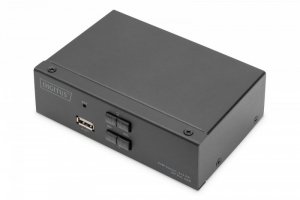 Digitus Przełącznik KVM, 2 portowy, 4K 60Hz, 2xDisplayPort IN, 1xDisplayPort OUT, 2xUSB, 2xAudio IN&OUT
