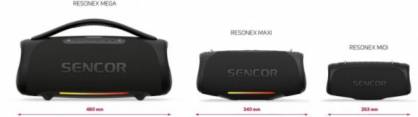 Sencor Głośnik Bluetooth Resonex Maxi Moc 100W, IPX7, TWS, LED