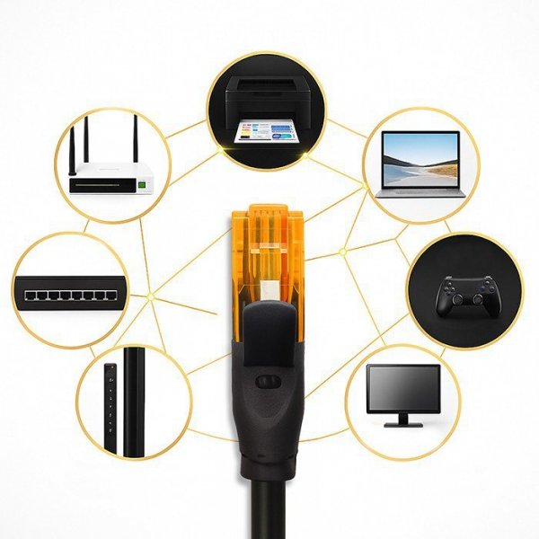Qoltec Kabel patchcord UTP | kat.6 | 2 x RJ-45 | High speed 1Gb/s |     Pozłacane styki | 30m | Czarny