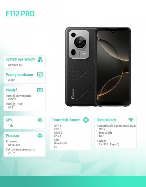Fossibot Smartfon F112 Pro black CH