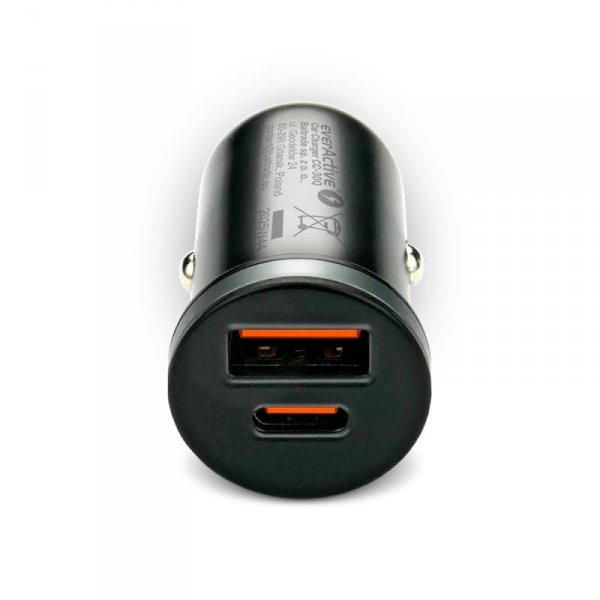 everActive Ładowarka samochodowa CC-30Q QC3.0 35W 1X USB + 1X USB-C PD czarna