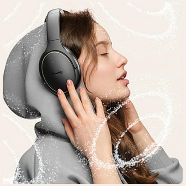 AWEI Słuchawki nauszne AT20 ANC ENC Bluetooth 6.0 białe
