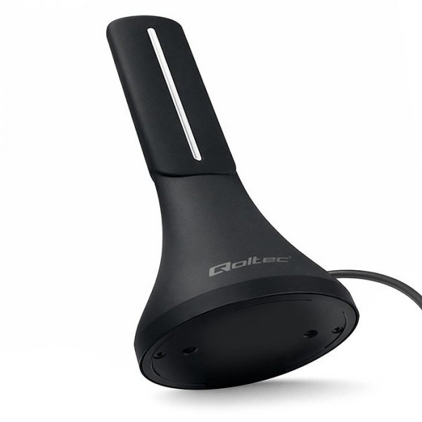 Qoltec Wewnętrzna antena DVB-T/T2 | wzmacniacz sygnału | 4K | wysoki zysk 32dBi | kabel 4m