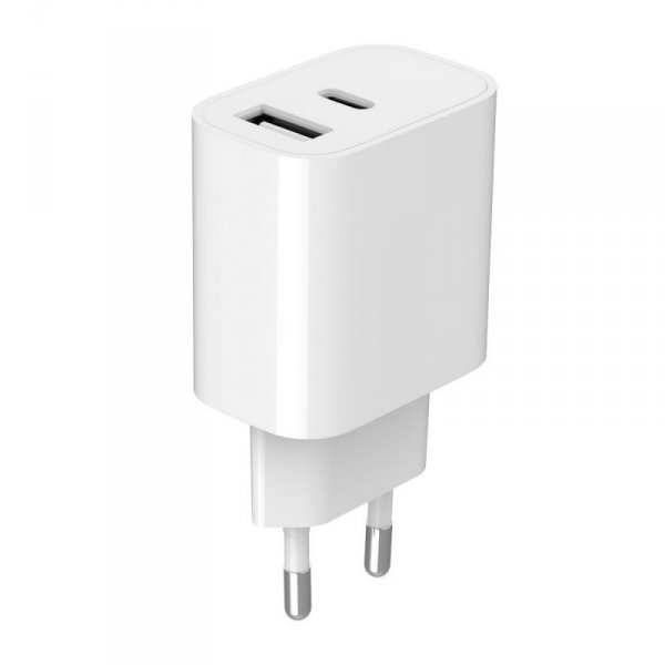 Gembird Ładowarka uniwersalna USB 2-portowa (A+C), 2.4 A, biała