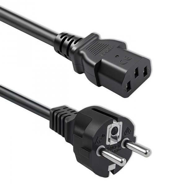 Qoltec Kabel zasilający SCHUKO CEE 7/7 (E/F) | IEC C13 | 3x1.0mm2 | Czysta miedź Cu | 1.5m