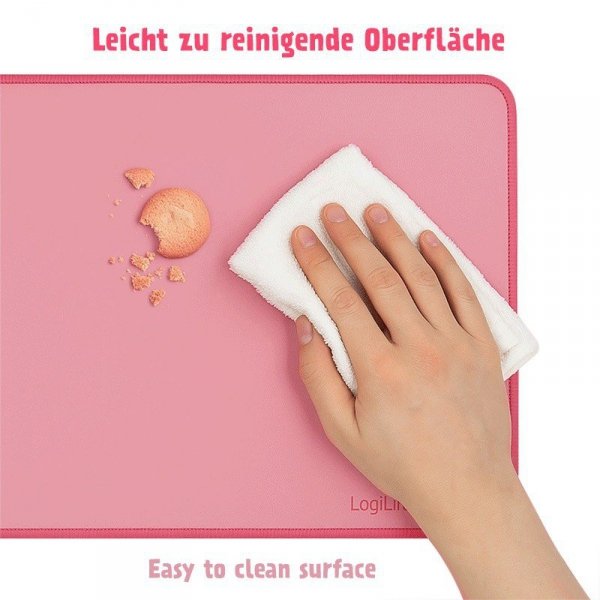 LogiLink Podkładka na klawiaturę i mysz, XXL, różowa