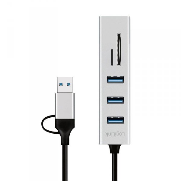 LogiLink Hub 3xUSB3.0 z czytnikiem kart pamięci