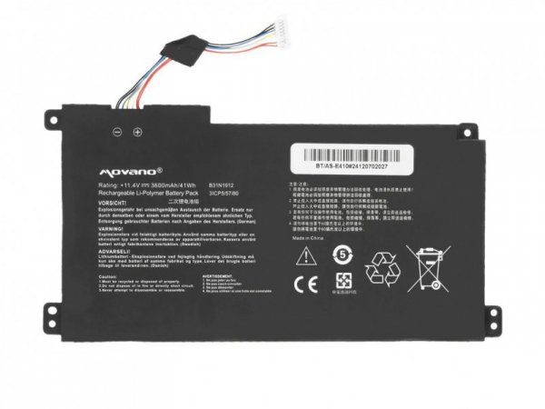 Movano Bateria B31N1912 C31N1912 do Asus E410MA L410MA - 3600 mAh (41 Wh)