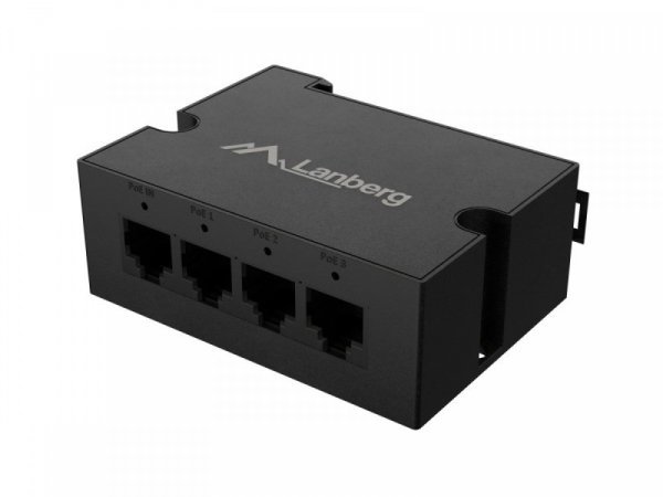 Lanberg Przełącznik Din-Ge4-Bt-90w 1xIn 3xOut 1GB PoE Extender Gigabit Ethernet Din Rail Bt 90W