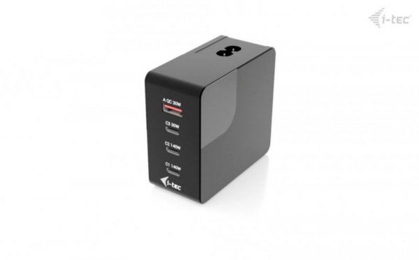 i-tec Ładowarka 140W Intelligent Multiport USB Charger 3xUSB-C 1xUSB-A LCD 150 cm