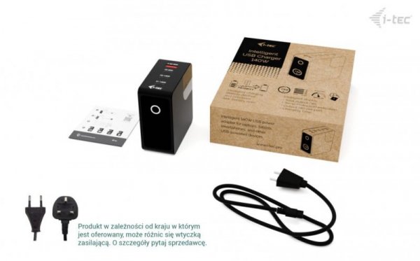 i-tec Ładowarka 140W Intelligent Multiport USB Charger 3xUSB-C 1xUSB-A LCD 150 cm
