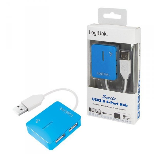 LogiLink HUB USB 2.0 4-portowy Smile - niebieski