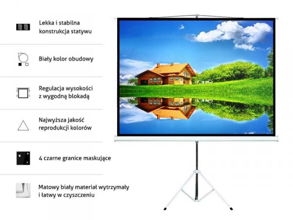 Maclean Ekran projekcyjny MC-536 na stojaku 72" 4:3 145x110